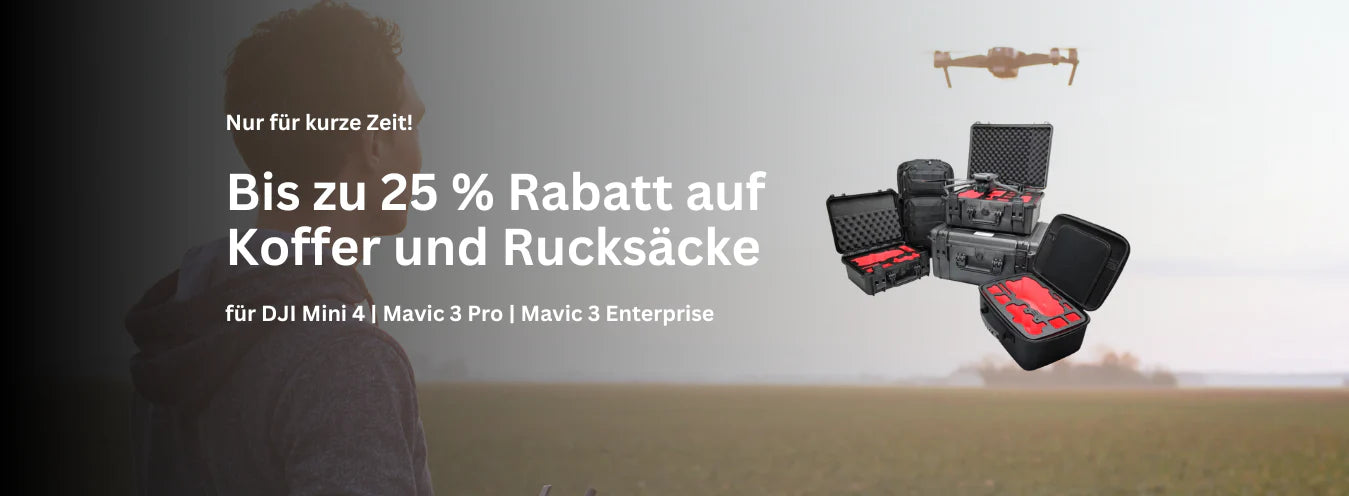 Rabattaktion für Drohnenkoffer und Rucksäcke