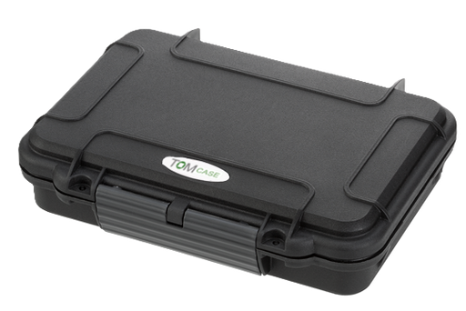 Kompaktes, geschlossenes Transportkoffer-Etui von TOMcase, stoßfest und wasserdicht für sicheren Schutz von Kleinzubehör. Innenmaße: 23x17x5 cm.
