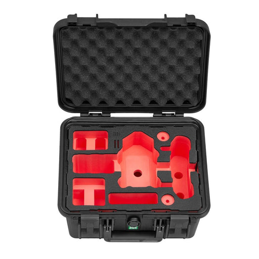 Kompakter Drohnenkoffer aus 100% reclycletem Material mit passgenauem Schaumstoff-Inlay für DJI Mini 4 Pro und Zubehör, stoßfest und perfekt für sicheren Transport. Ohne Drohne.