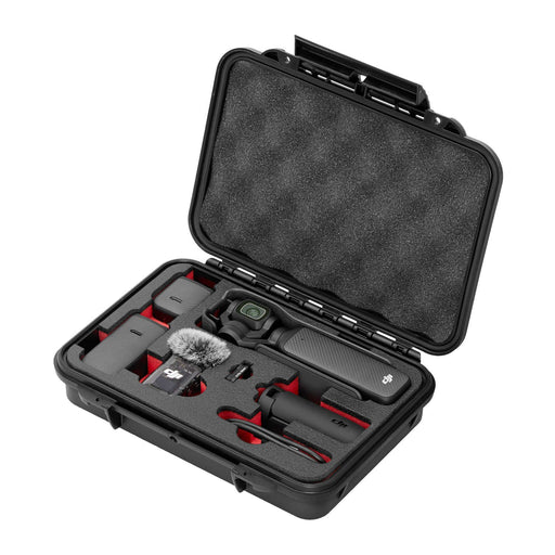 Kompaktes Transport-Etui mit passgenauem Inlay für DJI Osmo Pocket 2 und Zubehör, stoßfest, wasserdicht und ideal für sicheren Outdoor-Einsatz.