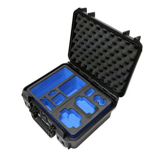 Robuster, kompakter Transportkoffer, Farbe schwarz, mit passgenauem Schaumstoff-Inlay für GoPro Max und Zubehör, stoßfest, wasserdicht und ideal für sicheren Schutz. Ohne Inhalt.