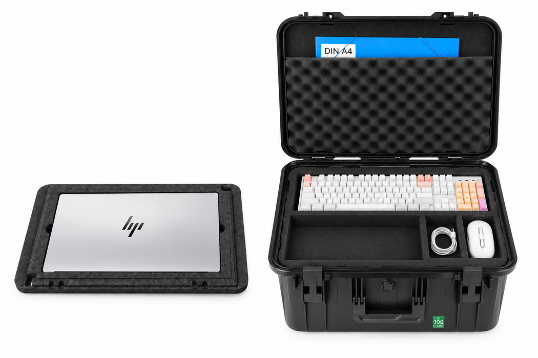 Mallette universelle ECO TOMcase pour ordinateur portable avec système d’insert modulaire 16"/17"/18" - ECO 90 / ECO 90D
