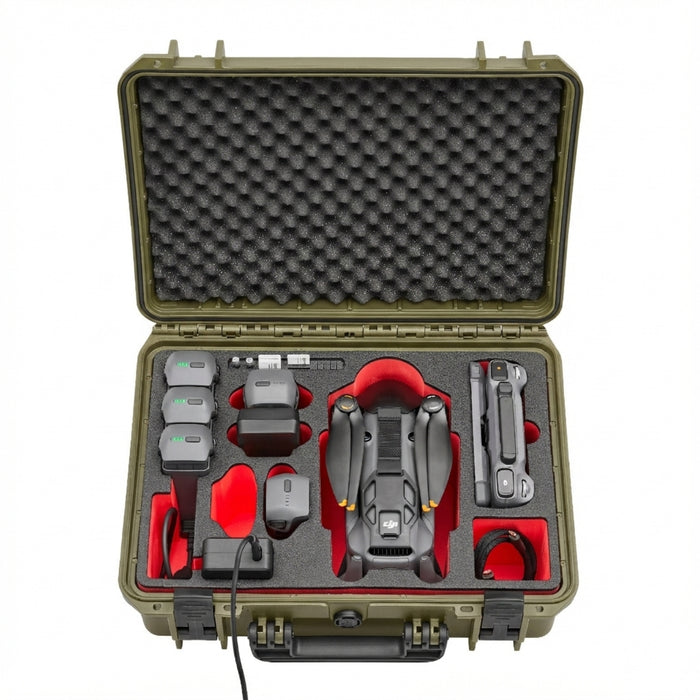 TOMcase Drohnenkoffer "Travel Edition" für DJI Mavic 4 Pro in Olive-Farben.