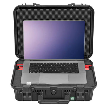 TOMcase Mallette pour tablette, notebook / ordinateur portable et accessoires; valise de protection ECO étanche avec grille / mousse cubique pour 16 à 18, Outdoor Case Made in Germany (L