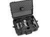 TOMcase Hartschalenkoffer für DJI Matrice 4D/4TD geöffnet in seitlicher Schrägansicht, vollständig mit Drohne und Zubehör bestückt.