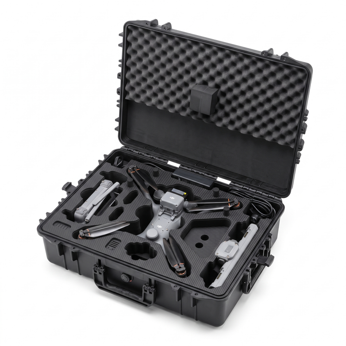 TOMcase Drohnenkoffer für DJI Matrice 4D/4TD mit Ready-to-Charge-Funktion – Akkus werden über Kabelmanagement direkt im Koffer geladen.