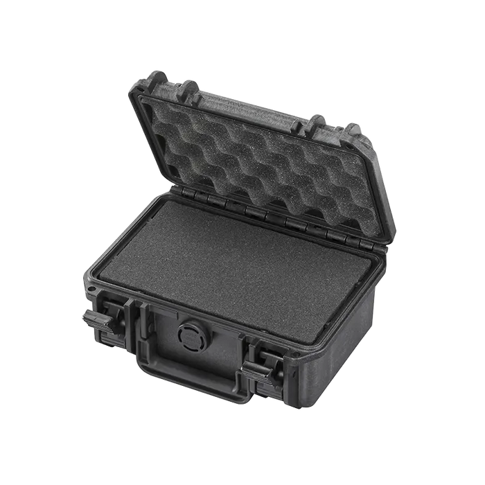 TOMcase XT200 geöffnet mit Rasterschaumstoff im Boden und Noppenschaum im Deckel
