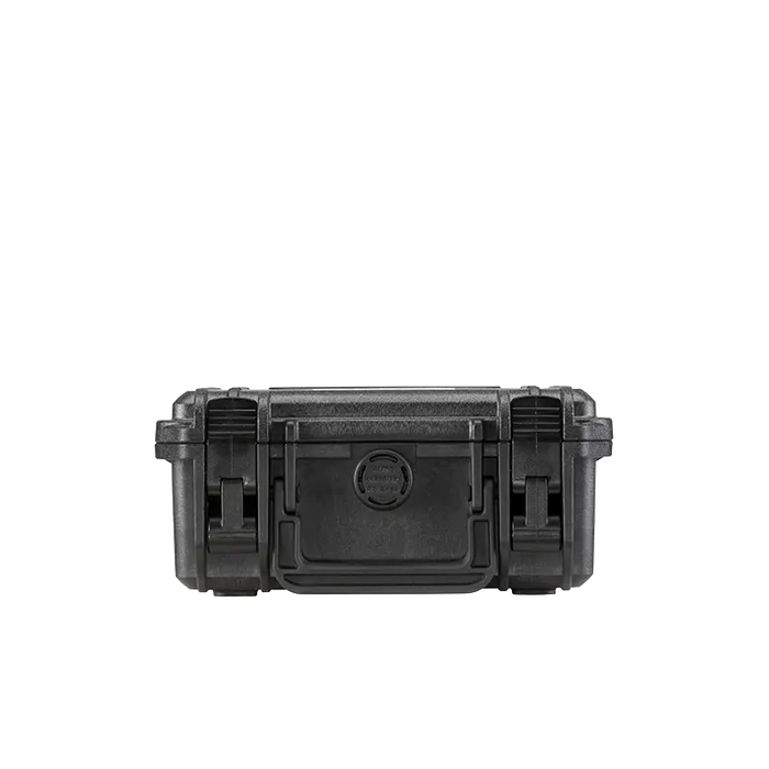 TOMcase XT200 wasserdichter Transportkoffer in Schwarz, Frontansicht geschlossen