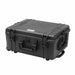Robuster Transportkoffer in schwarz mit Trolley-Funktion, geschlossen, stoßfest und wasserdicht für sicheren Schutz und Transport. Innenmaße: 53x40x24 cm.